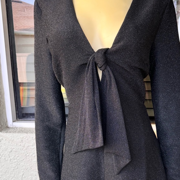 Material Girl Silver Shimmer Tie Front Romper - Picture 6 of 14